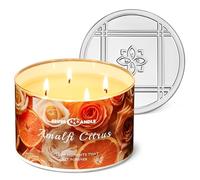 4EVER CANDLE Velas perfumadas a cítricos Amalfi, velas de soja de 18oz, no tóxicas, de 4 mechas, en frascos grandes, con más de 50 horas de duración, eventos y decoración del hogar