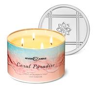 4EVER CANDLE Velas perfumadas a Paraíso coral, velas de soja de 18oz Velas grandes no tóxicas de 4 mechas, más de 50 horas de combustión, eventos y decoración del hogar