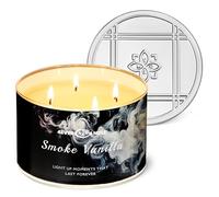 4EVER CANDLE Velas perfumadas a vainilla ahumada, velas de soja de 18oz Velas grandes no tóxicas de 4 mechas, más de 50 horas de combustión, eventos y decoración del hogar