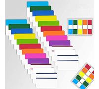4EVERHOPE 680Pcs Pestañas de índice adhesivas Pestañas de marcador de página de 2 pulgadas, Pestañas de archivo regrabables y reposicionables Etiquetas de banderas, 26 juegos 12 colores surtidos