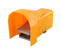 4F210-08G - Válvula de pie neumática de 5 vías y 2 posiciones G1/4 pulgadas NPTF Interruptor de pie de aleación de aluminio de cuatro canales para maquinaria industrial, plata/amarillo