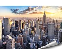 4FINO City Poster, New York - Manhattan, NYC Skyline, USA, Imágenes Foto Arte Pared Moderna Decoración Salón Dormitorio Cocina (New York I., 70 cm x 50 cm, sin Marco)