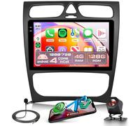 4G+128G Android Radio Coche para Mercedes Benz Clase C CLK S203 W203 W209 A209 2000-2005 Inalámbricos Carplay Android Auto 9 Pollici Incell Pantalla Táctil Radio GPS Navi WiFi Bluetooth FM/RDS EQ/SWC