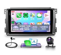 4G+128G Inalámbrico Carplay Android Radio Coche para Mercedes Benz Smart Fortwo 451 2005-2010 9 Pulgadas Incell Pantalla Radio Coche Android Auto GPS Navi WiFi Bluetooth FM/RDS EQ/SWC Cámara Trasera