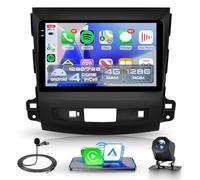 4G+128G Inalámbrico Carplay Android Radio Coche para Mitsubishi Outlander 2/Peugeot 4007/Citroen C-Crosser 9 Pulgadas Incell Radio Coche Android Auto GPS Navi WiFi Mirror Link Bluetooth FM/RDS EQ/SWC