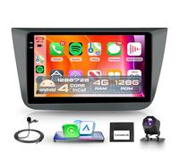 4G+128G Inalámbrico Carplay Android Radio Coche para Seat Altea 2004-2015 Toledo 2004-2009 9 Pulgadas Incell Pantalla Radio Coche con Android Auto GPS Navi WiFi Bluetooth FM/RDS EQ/SWC Cámara Trasera