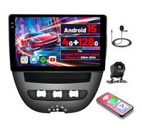[4G+128G]Inefala Android 15 Radio Coche para Peugeot 107/Toyota Aygo/Citroen C1 2004-2014 con Wireless Carplay Android Auto, 10" Pantalla Autoradio con GPS WiFi RDS/FM Bluetooth EQ Cámara Trasera Mic