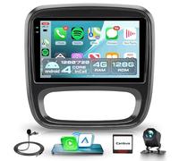 4G+128G Wireless Carplay Android Radio Coche para Renault Trafic 3 Opel Vivaro B FIAT Talento Nissan NV300 9 Pulgadas Incell Pantalla Radio Android Auto GPS Navi WiFi Bluetooth FM/RDS Cámara Trasera