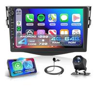 4G+128G Wireless Carplay Android Radio de Coche para Toyota RAV4 2007-2012 9 Pulgadas Incell Touchscreen Radio Coche con Android Auto GPS Navi WiFi Mirror Link Bluetooth FM/RDS EQ/SWC Cámara Trasera