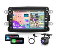 4G&64G 7" Radio de Coche para Renault Dacia Duster Sandero Dokker Logan Lodgy Captur con Carplay Android Auto,Android 15,8 núcleos,Bluetooth,DSP Radio RDS/FM,GPS WiFi,cámara de visión Trasera AHD