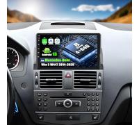 4G+64G 8 CoreCAMECHO Android 13 para Mercedes-Benz C-Class W204 S204 2007-2010 con Navi Carplay Android Auto, 9 Pulgadas Pantalla Doble DIN autoradio con Bluetooth5.0 FM/RDS+DSP