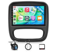 4G+64G 9'' Android Radio Coche para Renault Trafic Opel Vivaro B FIAT Talento Nissan NV300 con Carplay Android Auto Inalámbrico Navegación GPS Mirror Link Bluetooth WiFi/FM/RDS/EQ/SWC Cámara Trasera