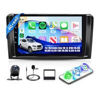 4G+64G Android 15 Radio de Coche para Mercedes-Benz Class M W164 & GL X164 | Rimoody ML280/300/320/350/420/450/500/63 & GL350/420/450/500, CarPlay Android Auto GPS WiFi, 9" Touchscreen, Bluetooth FM/RDS
