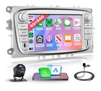 4G+64G Android Autoradio per Ford Focus II mk2 Mondeo S-Max C-Max Galaxy 7 Pollici Autoradio Wireless Carplay Android Auto Navi GPS WiFi Mirror Link Bluetooth FM/RDS/32EQ/SWC/USB Telecamera Posteriore