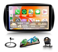 4G+64G Android Radio Coche para Mercedes Benz Smart Fortwo 453 2014-2020 Inalámbricos Carplay Android Auto 9 Pollici Incell Pantalla Táctil Radio GPS WiFi Bluetooth FM/RDS EQ/USB/SWC Cámara Trasera
