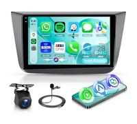 4G+64G Android Radio Coche para Seat Altea 2004-2015 Toledo 2004-2009 Inalámbrico Carplay Android Auto, 9 Pulgadas Incell Pantalla Radio Coche con GPS Navi WiFi Bluetooth FM/RDS EQ/SWC Cámara Trasera
