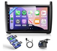 4G+64G Android Radio Coche para VW Polo 6R 6C 9N 2008-2016 9'' Pantalla con Wireless Carplay Android Auto WiFi/FM/RDS/EQ Navegación GPS Mirror Link Bluetooth Controles del Volante Cámara Trasera