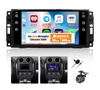 4G+64G CAMECHO Android 15 Autoradio para Jeep Wrangler Compass Grand Cherokee/Chrysler 300C/Dodge Ram/Chevrolet, Pantalla de 7 Pulgadas con Carplay Android Auto GPS WiFi BT FM/RDS Cámara & Mic