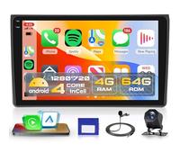 4G+64G Inalámbrico Carplay Android Radio Coche para Audi A4 S4 RS4 B6 B7 8E 2000-2009 9 Pulgadas Incell Pantalla Radio Coche Android Auto GPS Navi WiFi Bluetooth Mirror Link FM/RDS/EQ Cámara Trasera