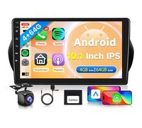 4G+64G Inalámbrico Carplay Android Radio Coche para Fiat Fiorino/Qubo/Citroen Nemo/Peugeot Bippara 2008-2017 10.1 Pulgadas Radio con Android Auto GPS Navi WiFi Bluetooth FM/RDS/32EQ/SWC Cámara Trasera