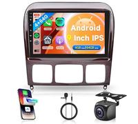 4G+64G Inalámbrico Carplay Android Radio Coche para Mercedes Benz S Class W220 VV220 1998-2005 9 Pulgadas Radio con Android Auto GPS Navi WiFi Mirror Link Bluetooth FM/RDS/32 EQ/USB/SWC Cámara Trasera