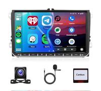 4G+64G Radio de Coche para VW Golf 5 6 Passat Polo Tiguan Touran Caddy Skoda Seat 9 Pulgadas Radio Coche con 52Pin ISO con Inalámbrico Carplay Android Auto Mirror Link Bluetooth FM USB/AUX/EQ/SWC