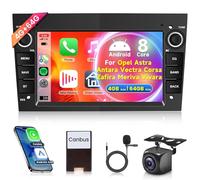 4G+64G Wireless Carplay Android 13 Radio de Coche 2 DIN para Opel Astra Antara Vectra Corsa Zafira Meriva Vivara Vivaro 7 Pulgadas Radio con Android Auto Navi GPS WiFi Mirror Link Bluetooth FM/RDS