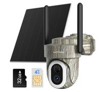 4G Cámara Vigilancia Exterior con Panel Solar, 2K Cámara de Vigilancia Inalámbrica, Monitoreo de movimiento PIR, Panorámica 360°, Audio Bidireccional, camara vigilancia exterior sin WIFI, IP66