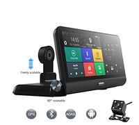 4G Coche DVR Cámara GPS 8" Android 5.1 FHD 1080 P WiFi Video Recorder Dash CAM Registrar Monitoreo De Doble Lente