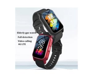 4G Elderly Watch with GPS,SOS,Fall Detection Emergency Support,AI Health Monitoring for Elderly Red B