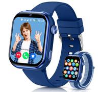 4G Reloj Inteligente Niño, IP68 Impermeable Smartwatch Niños con GPS y Llamadas, Doble Cámara, Videollamada, Chat de Voz, SOS, Modo Escuela, Linterna, Podómetro Reloj Inteligente Niñas y Niños Azul