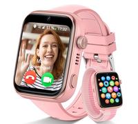 4G Reloj Inteligente Niño, Smartwatch Niños con GPS y Llamadas, Videollamadas, Chat de Voz, SMS, WhatsApp, SIM, SOS, Modo Escuela, WiFi, Localizador, Podómetro IP68 Reloj Niño y Niñas Rosa Regalo
