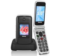 4G Telefono Movil para Mayores Libre con Teclas Grandes, Doble Ranura SIM, Fácil De Usar Teléfono Móvil Personas Mayores con Gran Pantalla de 2,8, Botón SOS,Cable USB C,Batería 1200mah,Base Cargadora