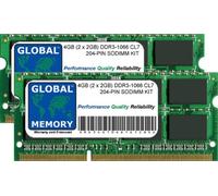 4GB (2 x 2GB) DDR3 1066MHz PC3-8500 204-PIN SODIMM MEMORIA RAM KIT PARA IMAC (PRINCIPIOS DE/MEDIADOS/FINALES DE 2009 - MID 2010) & INTEL MAC MINI (PRINCIPIOS DE/MEDIADOS/FINALES DE 2009 - MEDIADOS 2010)