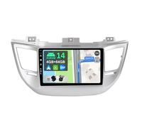 [4GB+64GB] Android 14 2 DIN Autoradio para Hyundai Tucson 2015-2019-[Integrado CarPlay/Android Auto/DSP/GPS]-IPS 9 Pulgada Touch Screen-CAM+Mic-Dab/Bluetooth 5.0/AHD Cámara