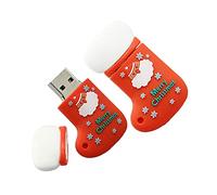 4GB Forma de calcetín de Navidad Unidad flash USB Stick USB 2.0 Disco Flash Unidad de disco Disco de U Disco de pluma U Disco Unidad USB Memory Stick Almacenamiento externo Disco USB con cadena (rojo)