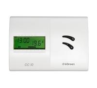 4GREEN CC 10B - Termostato Digital Programable Semanal para Calefacción y Aire Acondicionado, Termostato Ambiente a Pilas, Montaje en Pared, Pantalla LCD, Blanco