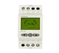 4GREEN TA 10 - Interruptor Astronómico Digital para Carril DIN, 2 módulos, Temporizador Crepuscular con Cálculo Automático de Amanecer y Atardecer, relé 16A, Pantalla LCD, Blanco