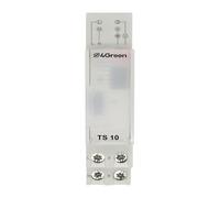 4GREEN TS 10 - Interruptor Temporizador Electromecánico para Escaleras 1 Módulo DIN, 230V para Cuadro Eléctrico, Ajuste 45 seg - 7 min, Compatible con Diferentes Lámparas