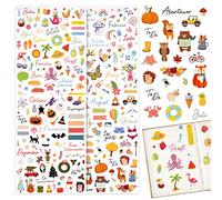 4hojas Pegatinas Scrapbooking de Alemán A4 de Tema Palneta Primavera Verano Otoño Invierno (A)