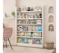 4in Thickness Floor Bookshelf Wide 20/24/28/31/35/39/47inch Corner Bookshelves Wall Mounted Bookcases For Small Spaces，Book Display 3-6 Storey，Equipped With Reinforced Anti Fall Accessories(47in)