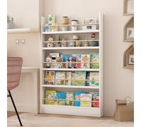 4in Thickness Floor Bookshelf Wide 20/24/28/31/35/39/47inch Corner Bookshelves Wall Mounted Bookcases For Small Spaces，Book Display 3-6 Storey，Equipped With Reinforced Anti Fall Accessories(35in)