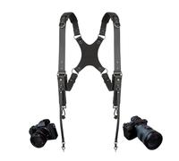 4J LEDR Correa Doble Para CáMara,ArnéS De Cuero Para FotóGrafos | Arnés doble de cuero de grano completo para dos cámaras, bandolera doble ajustable con patrón en X para DSLR/SLR