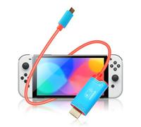 4K @ 144Hz USB C to HDMI Cable Dock Alternativa Compatible con Nintendo Switch/Switch OLED, Steam Deck & ROG Ally, adaptador USB-C HDMI de 2 m con carga PD de 100 W para espejo de pantalla de TV, azul