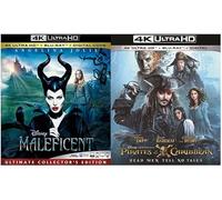 4K 2-Pack: Pirates Of the Caribbean: Dead Men Tell No Tales & Maleficent [4K UHD + Blu-ray + Digital Code] Angelina Jolie & Johnny Depp, Region 1/A