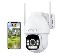 4K 8MP Camara de Vigilancia Exterior WiFi, 2,4/5GHz IP Camara Seguridad Exteriorcon con Detección Humana/Vehículo, Seguimiento Automático, Luz de Alarma Roja-Azul, Visión Nocturna Colorida IP66