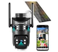 4K Cámara de vigilancia WiFi al aire libre de triple lente,PTZ Camera Solar