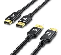 4K Displayport auf HDMI 2Pack,Uni-Direction,4k@30Hz,2k@60Hz,1080p Full HD,1M DP(fuelle) zu HDMI(Display) Kabel,Gegeflochtenes Kabel,Vergoldete Stecker,DisplayPort zu HDMI für Dell, Monitor, Projector