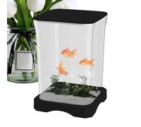 4K HD Betta Fish Tank, Small Desk Aquarium, LED Light Starter Kit, Ornamental Fish Bowl for Office Decor - Modern and Stylish Aquarium for Homes, Apartments, and Offices