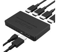 4K HD Splitter, Adaptador Multiple HD para TV | Divisor 4K 1 En 4 Salidas - Divisor Switcher 4K, Diseño Plug & Play, 4K 30Hz, 1 Entrada a 4 Salidas para Monitor